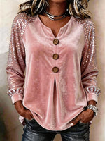 Vintage Elegant Leopard Print Velvet Shirt
