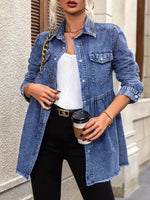 Retro Loose Lapel Casual Stylish Long Sleeve Denim Coat