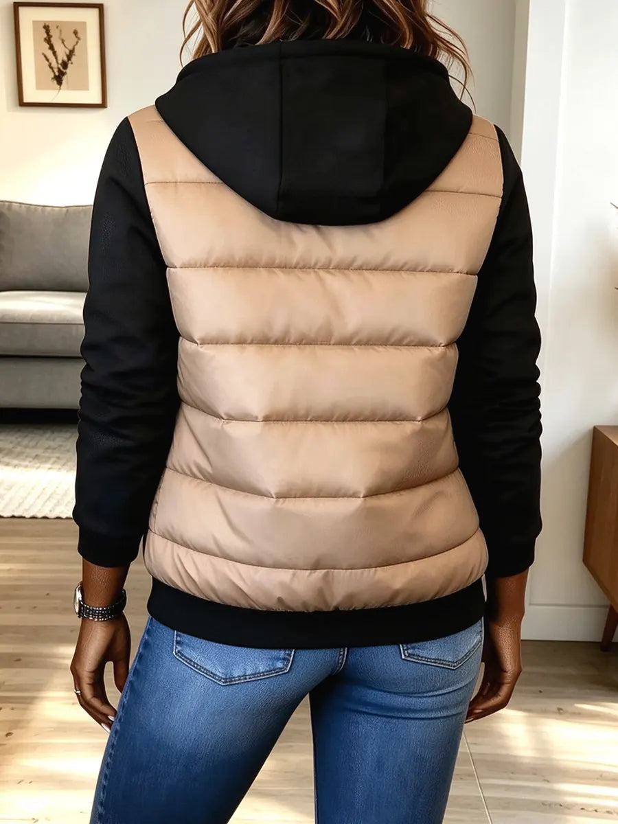 Vintage Hooded Patchwork Art Casual Stylish Long Sleeve Coat