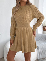 Vintage Elegant Knit Patchwork Sweater Dress