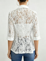 Retro Elegant Solid Color Lace Patchwork Art Casual Stylish Blazer Coat
