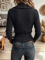 Women's Buckle Strap Shawl Collar Cardigan