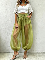 Women's Mesh See-through High-waist Pants