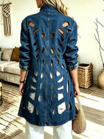 Women's Vintage Cutout Denim Jacket