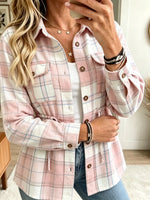 Women's Drawstring Waist Plaid Flannel Shacket
