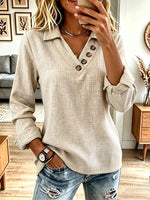 Vintage Elegant Cotton Linen Shirt