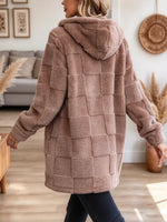 Retro Chic Hooded Fleece Art Casual Stylish Long Sleeve Cardigan Coat