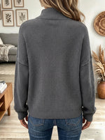 Women's Cutout Mesh Turtleneck Sweater
