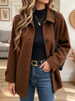 Retro Chic Lapel Button Art Casual Stylish Long Sleeve Coat