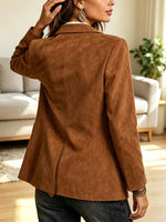 Retro Loose Casual Stylish Lapel Long Sleeve Suede Coat