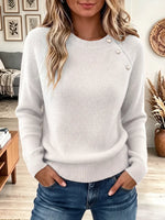 Vintage Elegant Button-front Knit Sweater