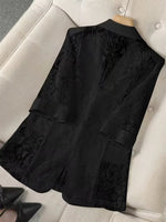 Retro Elegant Solid Color Lace Patchwork Art Casual Stylish Blazer Coat