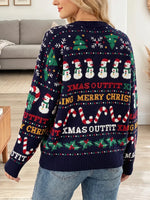Vintage Elegant Sequin Christmas Tree Knit Sweater