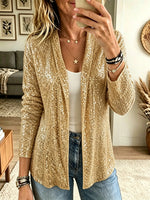 Women's Sequin Open-Front Blazer Cardigan
