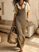 Women's Vintage Sleeveless Knit Slip Dress