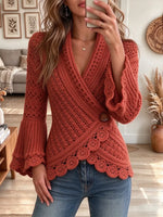Women's Boho Crochet Wrap Cardigan