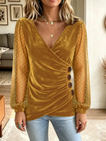 Retro Polka Dot Patchwork Art Casual Stylish Long Sleeve Shirt