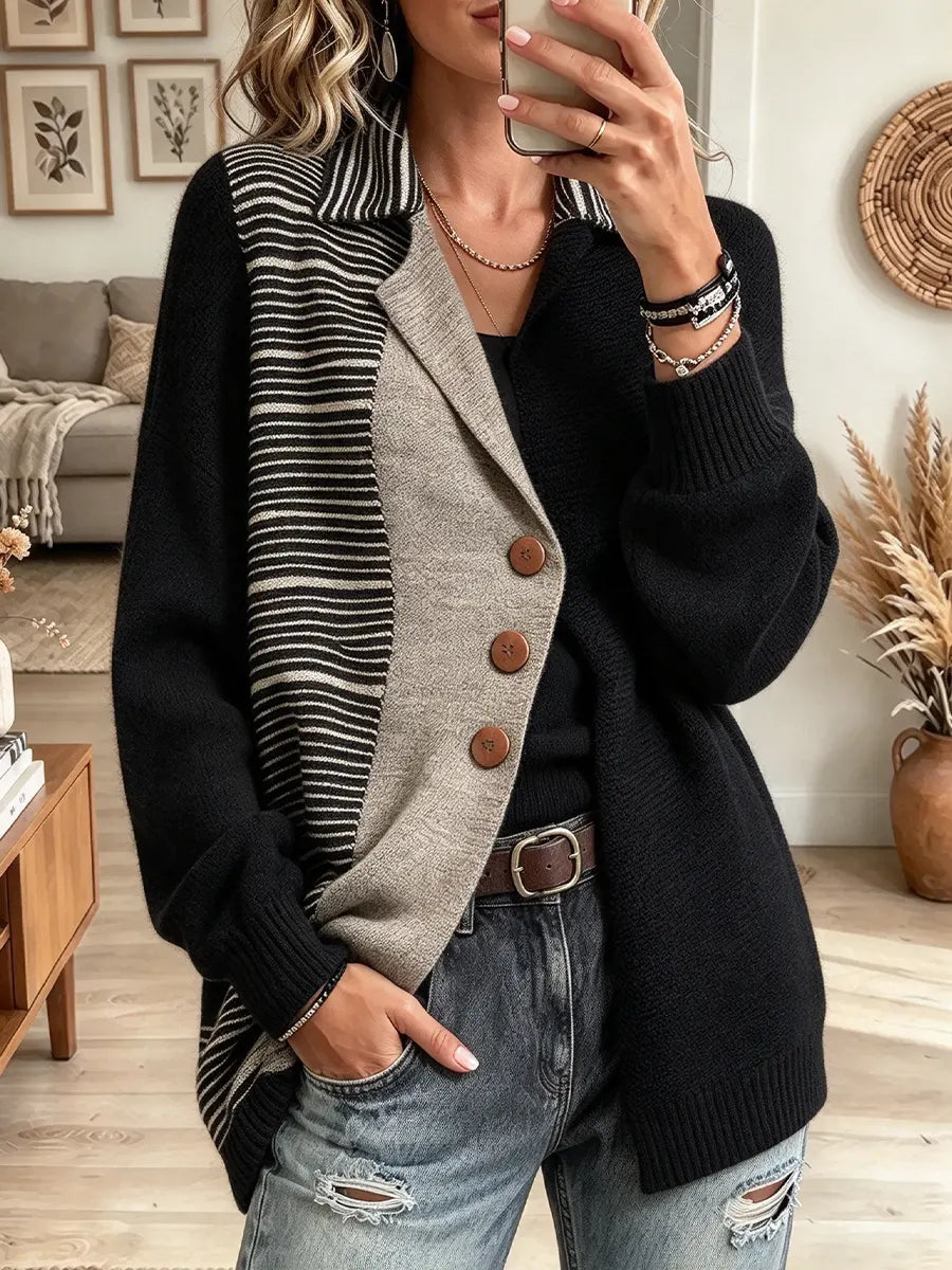 Women's Color Block Knit Cardigan
