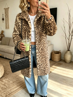 Women's Faux Fur Leopard Coat