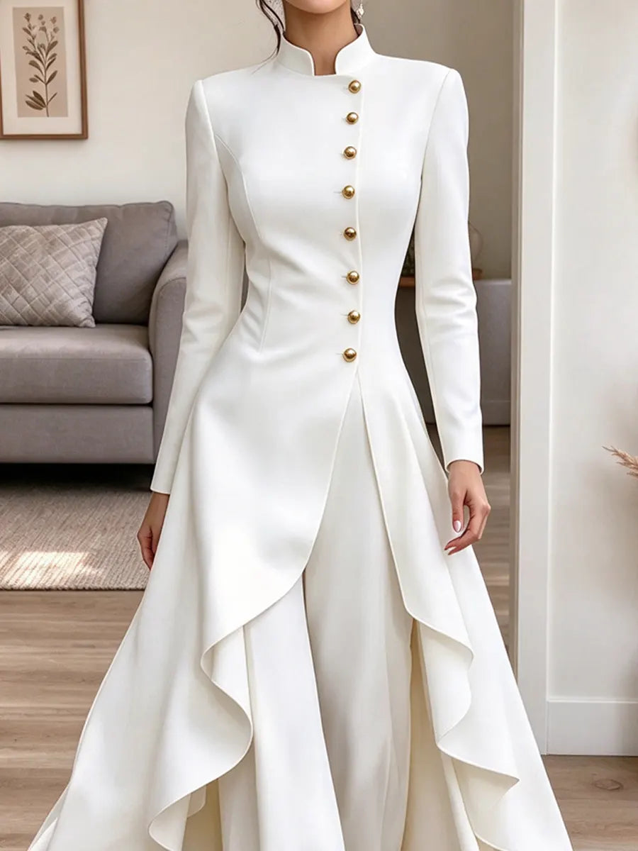 Vintage Chic Suit Art Casual Stylish Long Sleeve Coat And Pants Two-piece Suit
