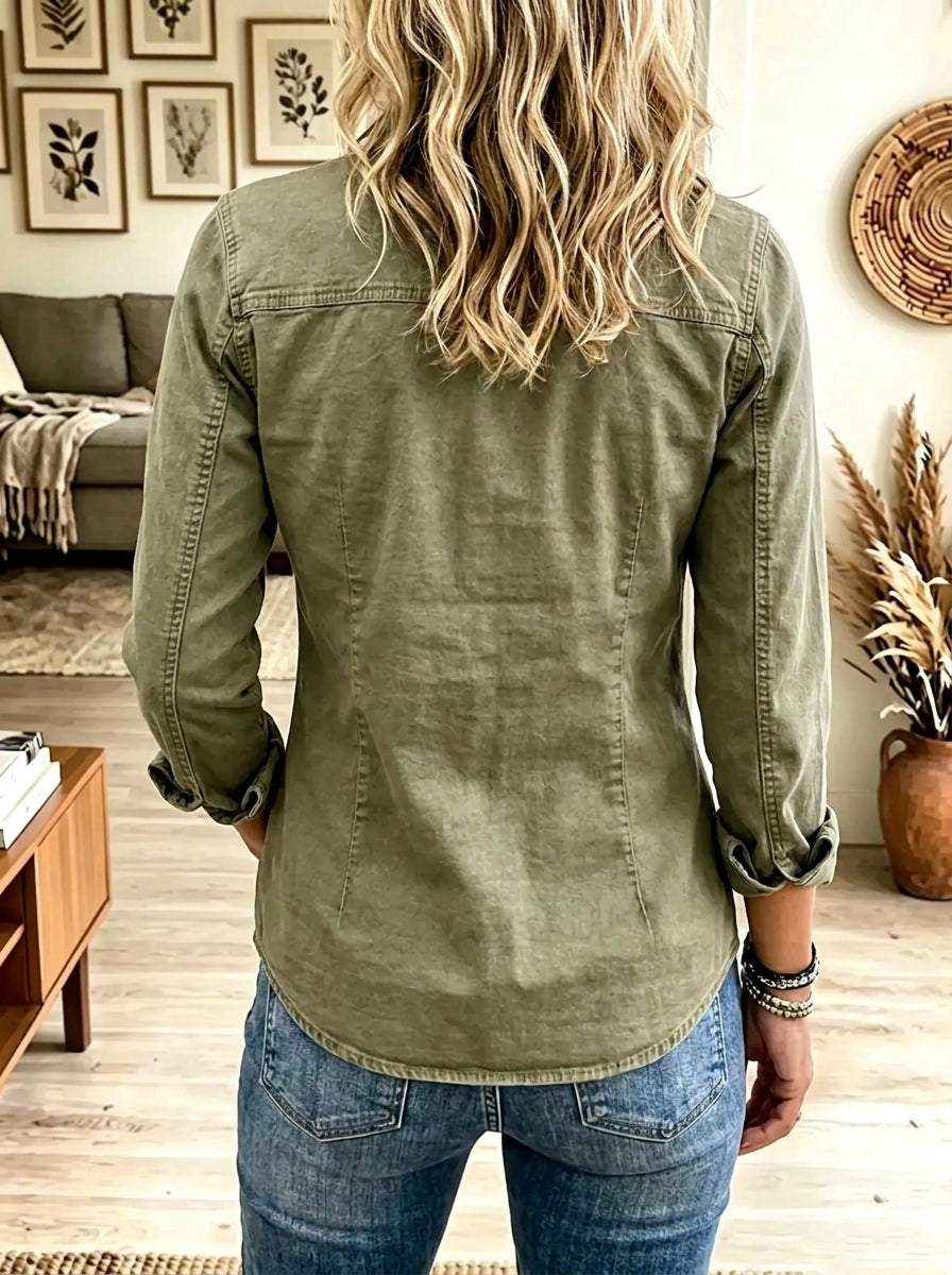 Women's Safari Pocket Snap-Button Utility Jacket