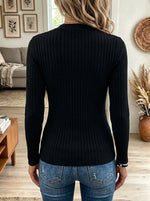 Women's Draped Shawl Collar Ruched Button Top