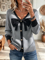 Women's Bow Accent Knit Cardigan
