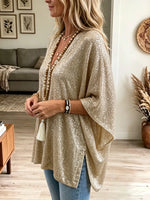 Women's Sequin V-NeckBlouse