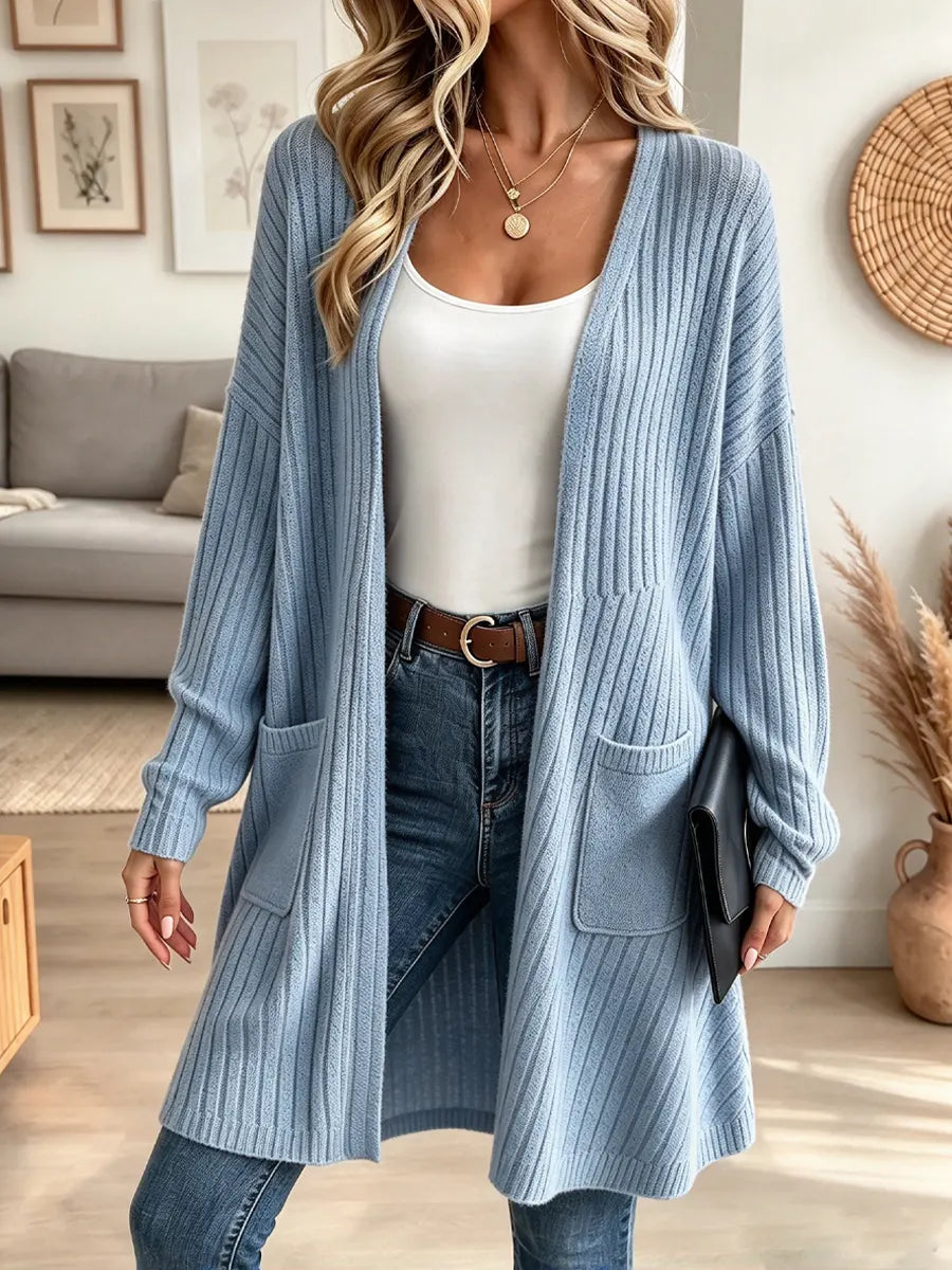 Cozy Solid Color Art Casual Stylish Long Sleeve Knit Cardigan Coat
