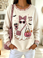 Funny Halloween Ghost Pattern Art Print Casual Long Sleeve Sweatshirt
