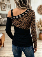 Women's Leopard Panel Asymmetric Top
