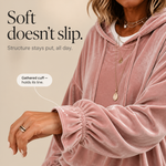 Women's Ruffle Cuff Velvet Relaxed Hoodie