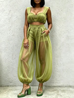 Women's Mesh See-through High-waist Pants
