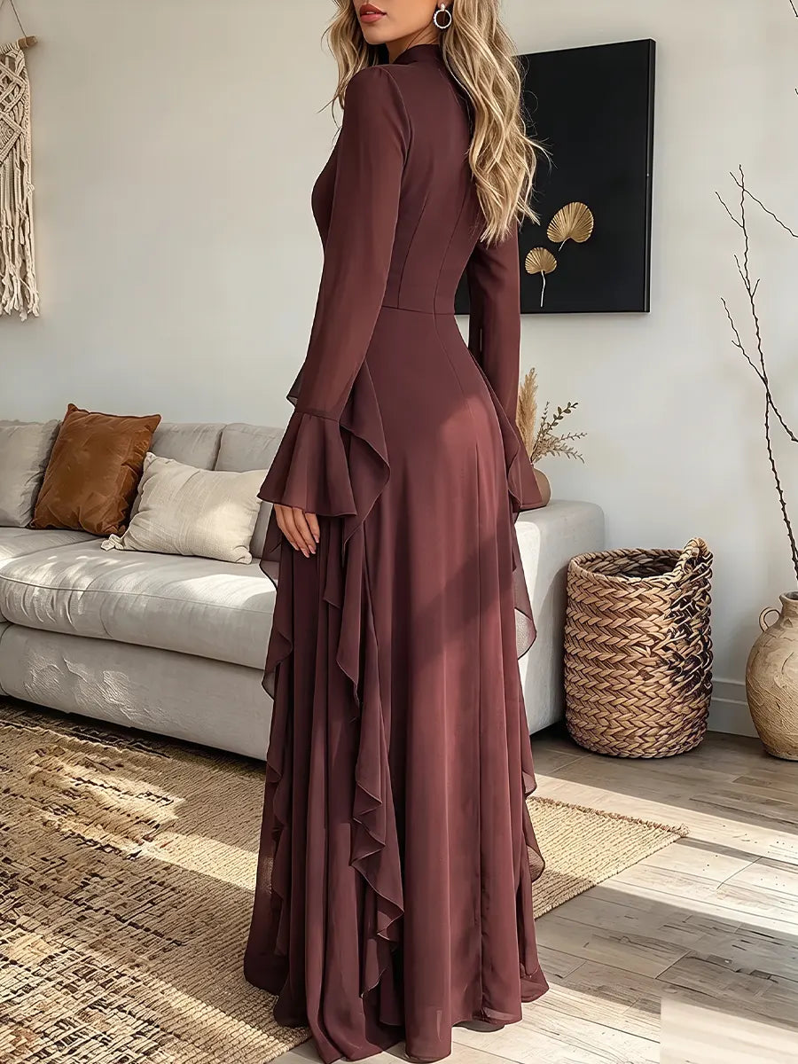 Vintage Elegant Sheer Chiffon Dress
