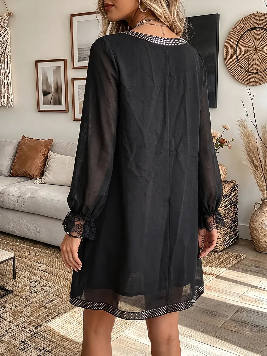 Vintage Elegant Patchwork Lace Dress