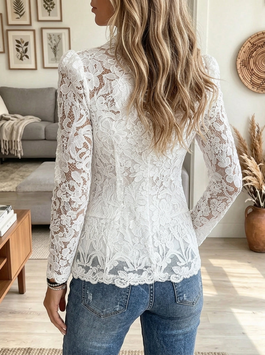 Women's All-Lace Fitted Blazer Jacket