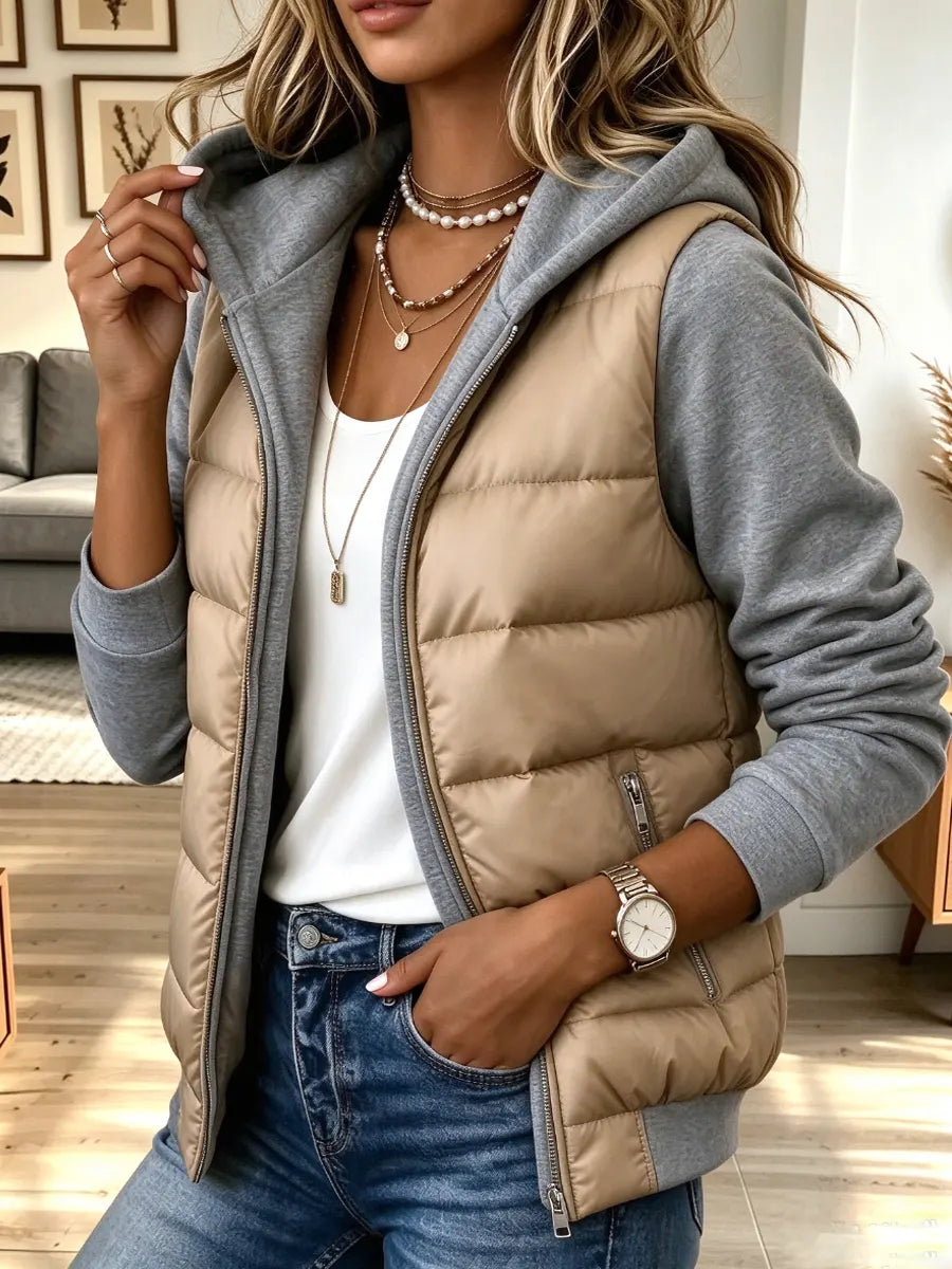 Vintage Hooded Patchwork Art Casual Stylish Long Sleeve Coat