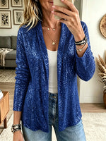 Women's Sequin Open-Front Blazer Cardigan
