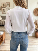 Women's Vintage Lace Collar Tie Chiffon Blouse
