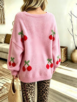 Women's Loose Bow V-neck Knitted Cardigan