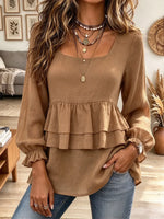 Women's Ruffled Casual Long-sleeve Shirt