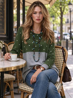 Women's Long Sleeve Crew Neck Loose Fit Pullover Top