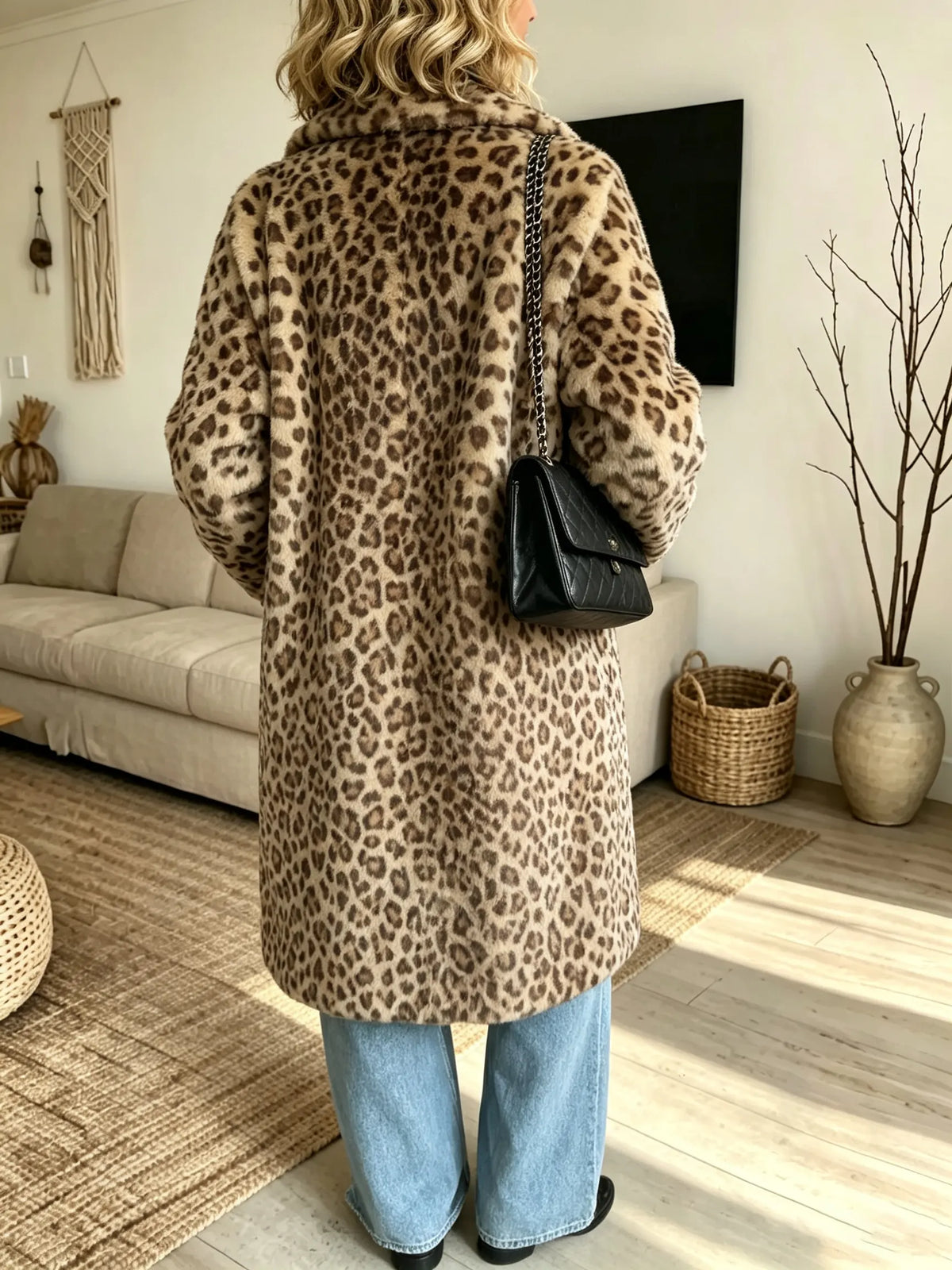 Women's Faux Fur Leopard Coat