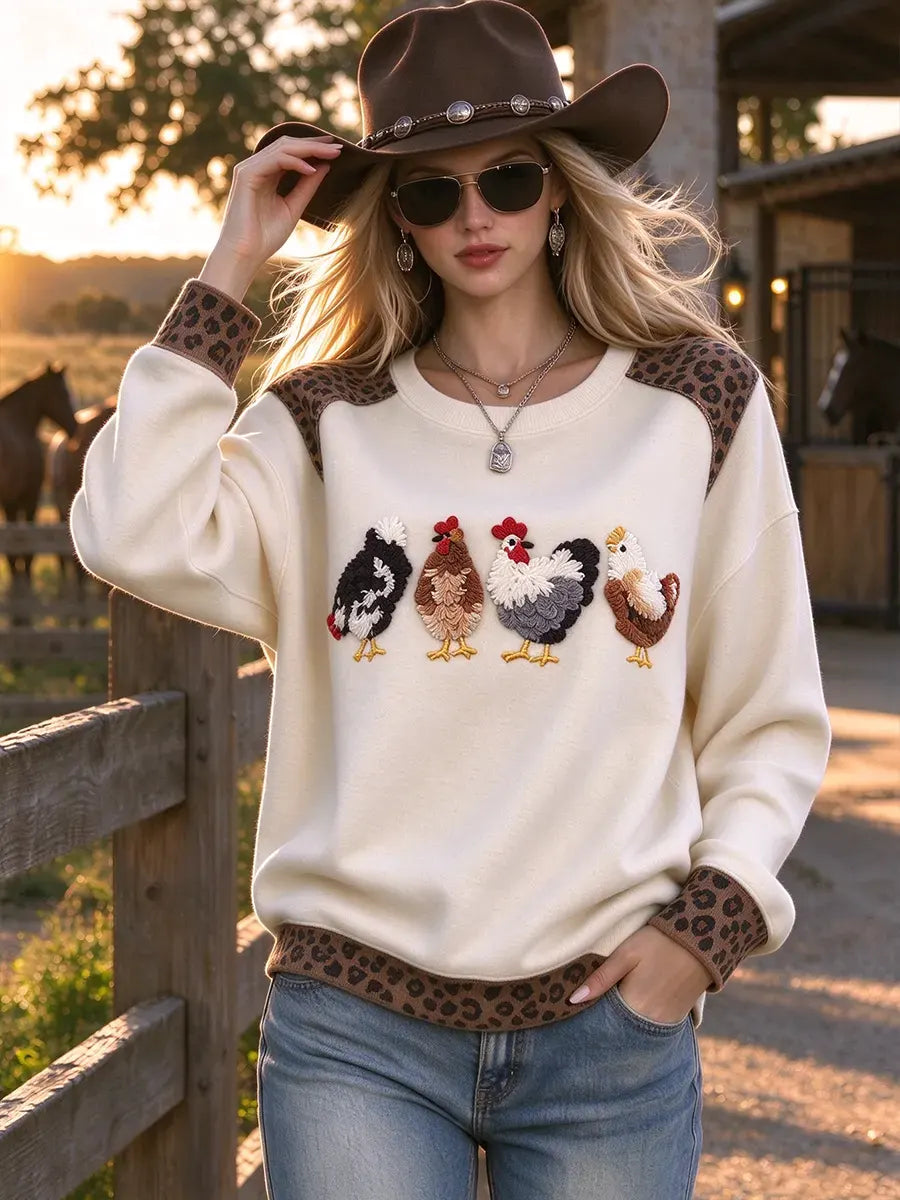 Women's Cute Farm-raised chicken Graphic Sweatshirt