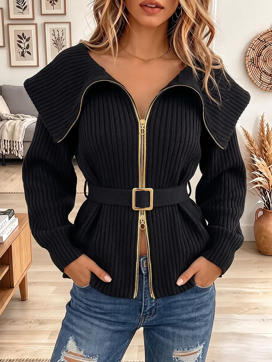 Vintage Elegant Knitted Fabric Patchwork Shining Gold Jacket