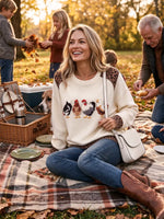Women's Cute Farm-raised chicken Graphic Sweatshirt