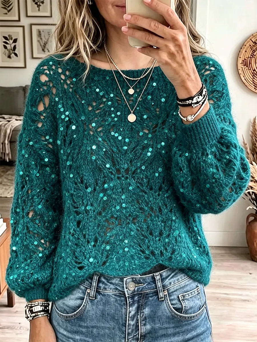 Vintage Elegant Sparkling Sweater