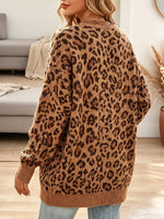 Vintage Elegant Leopard Print Sweater Jacket