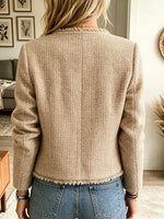 Women's Fringe Trim Tweed Jacket