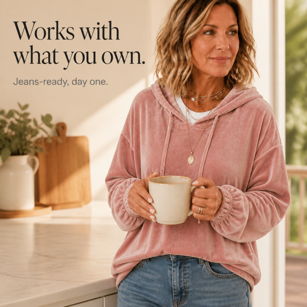 Women's Ruffle Cuff Velvet Relaxed Hoodie